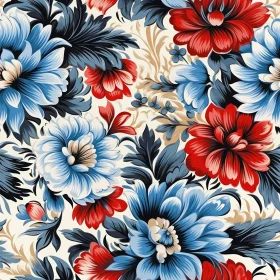Colorful Floral Pattern on White Background