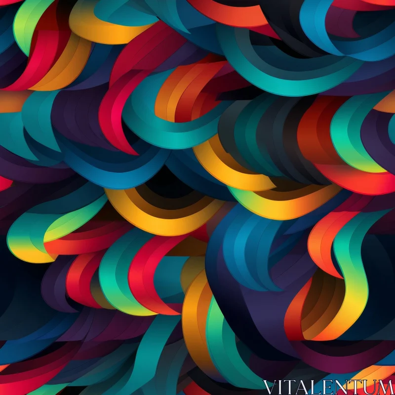 Colorful Wave Pattern - Abstract Design AI Image