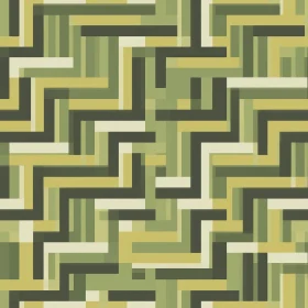 Geometric Camouflage Pattern in Olive Green and Black