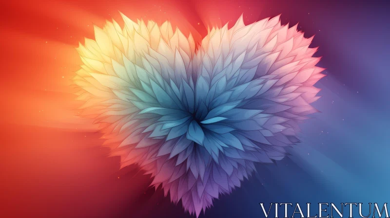 Heart-shaped Flower Watercolor Painting AI Image