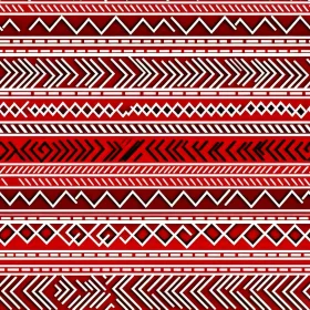 Red Geometric Shapes Seamless Pattern - Traditional Design