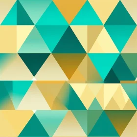 Teal, Green, Yellow Triangle Geometric Pattern