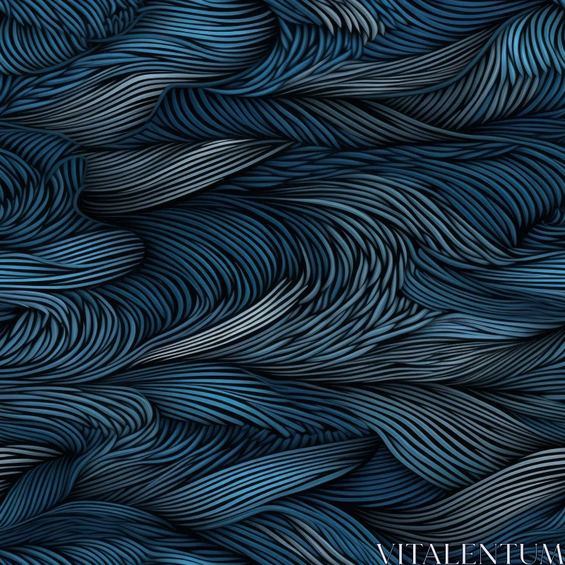 AI ART Blue and Black Waves Pattern | Abstract Seamless Design