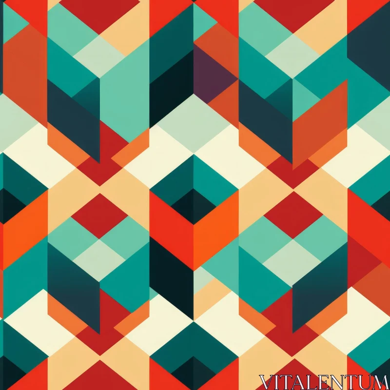 Colorful Hexagon Geometric Pattern for Design Projects AI Image