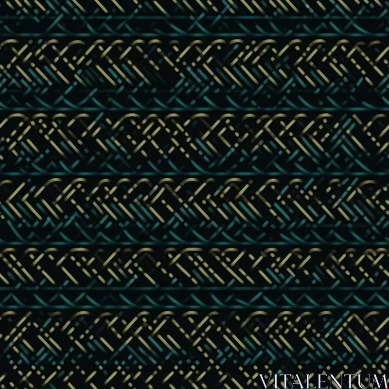 Elegant Geometric Pattern in Blue, Green, and Yellow AI Image