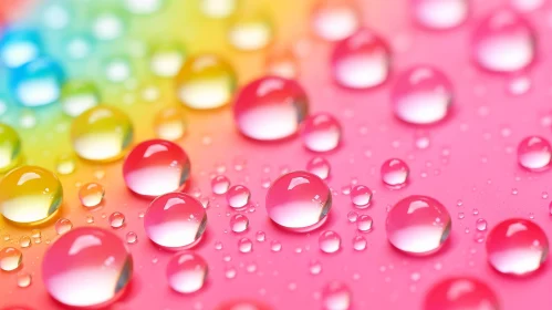 Rainbow Water Drops - Abstract Art