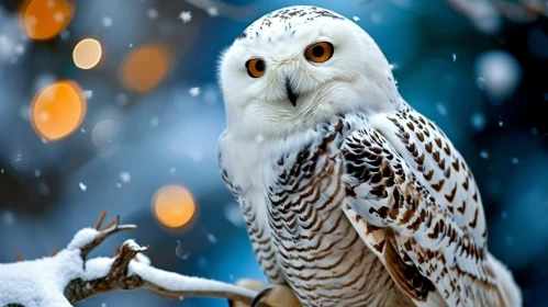 Snowy Owl in Winter Forest - Majestic Wildlife Photography