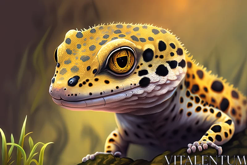 Captivating Gecko Concept Art in Aurorapunk Style | Wildlife Illustration AI Image