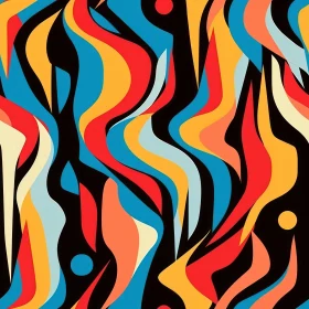 Colorful Abstract Painting with Dynamic Lines and Shapes