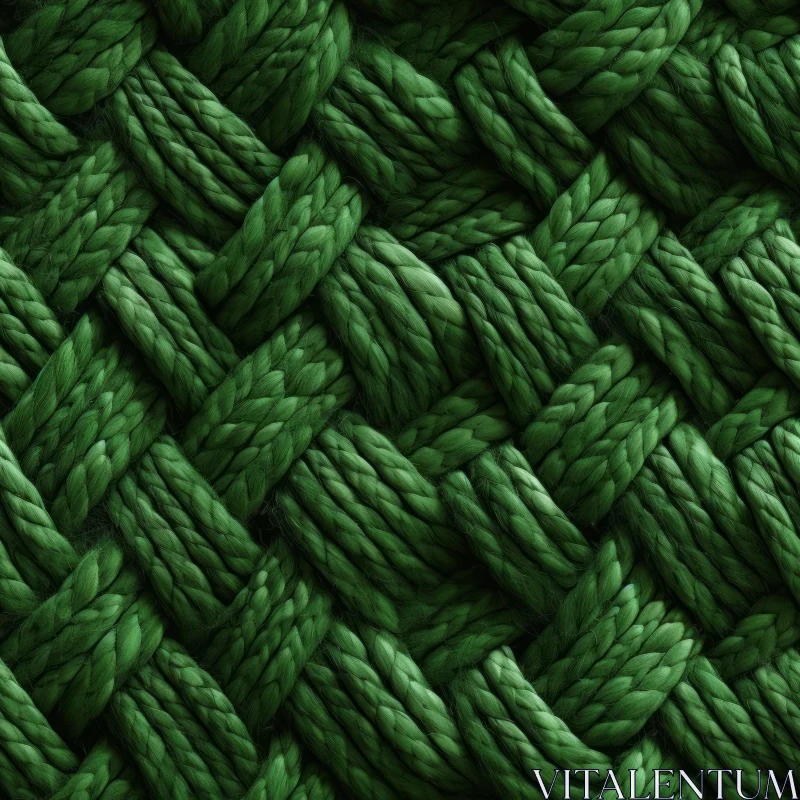 Dark Forest Green Knitted Fabric Texture AI Image