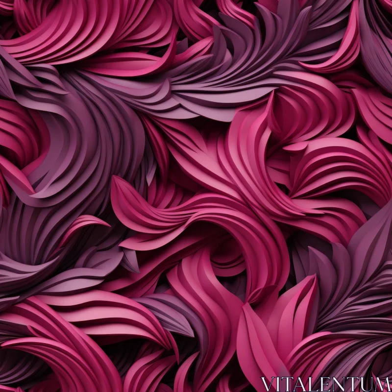 Intertwined Pink and Purple Petals 3D Pattern AI Image