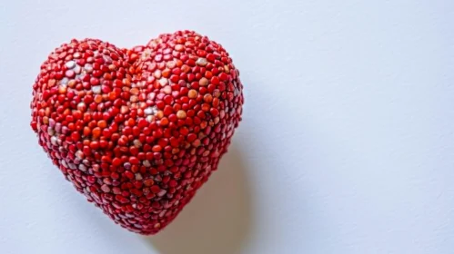 Red Heart-Shaped Candy Close-Up