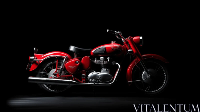 AI ART Captivating Red Motorbike in a Mysterious Setting