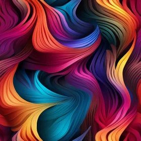 Colorful Abstract Waves Painting for Contemporary Spaces