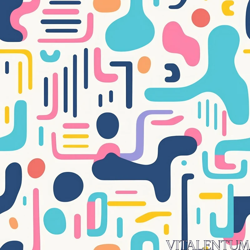 Colorful Shapes Seamless Vector Pattern AI Image