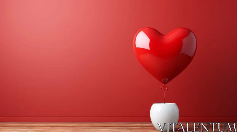 AI ART Unique 3D Heart Balloon Artwork