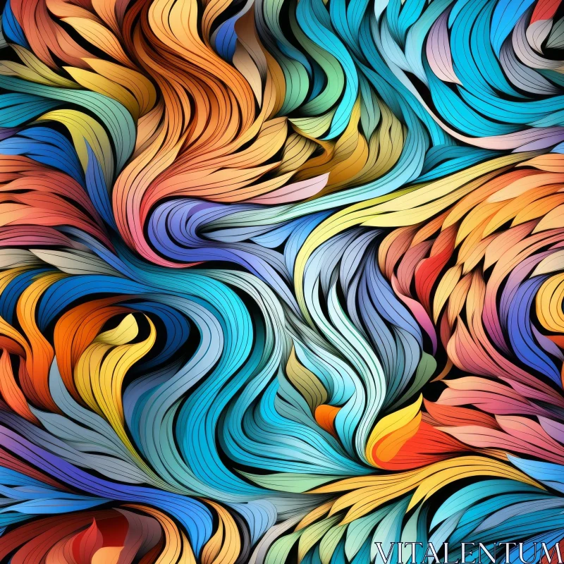 Abstract Colorful Painting with Dynamic Shapes and Patterns AI Image