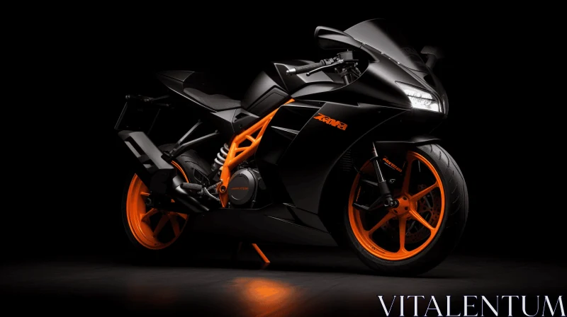 Black and Orange Motorcycle | Stunning 32k UHD Image AI Image