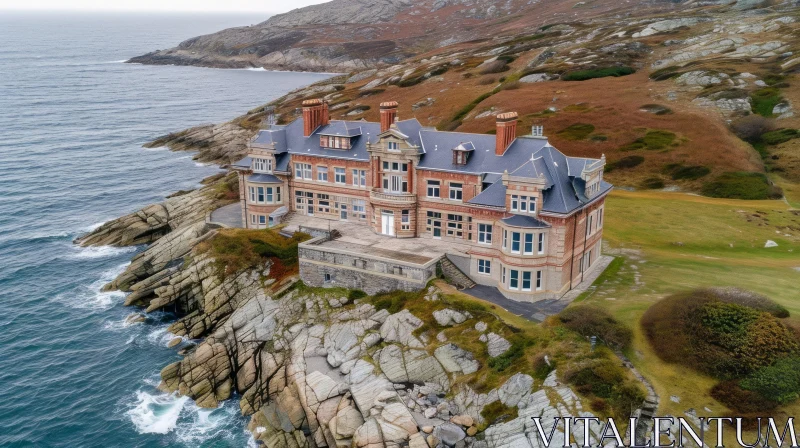 Captivating Coastal Architecture - A Striking House Overlooking the Sea AI Image