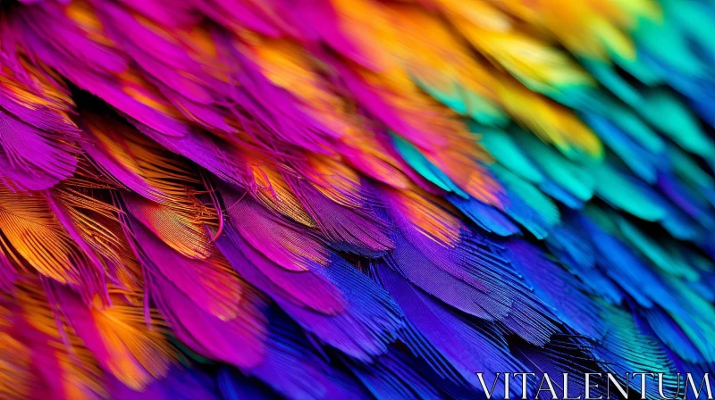 AI ART Colorful Feathers Close-Up: Detailed Nature Photography