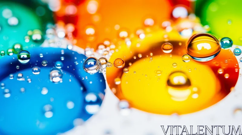 Colorful Oil Bubbles on Water Surface - Abstract Art AI Image