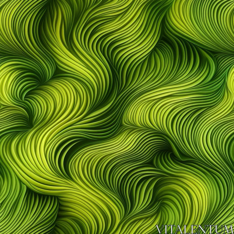 Green Wavy Abstract Background Pattern AI Image