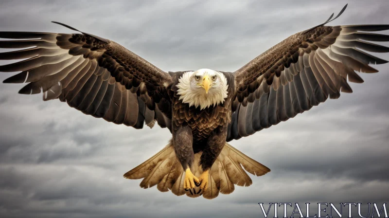 AI ART Majestic Bald Eagle in Flight