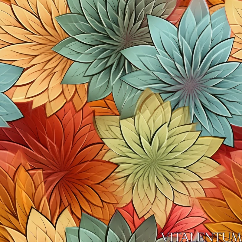 AI ART Warm Floral Pattern for Fabric and Wallpaper