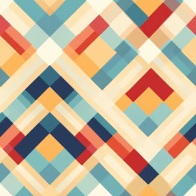 Colorful Geometric Diamond and Chevron Pattern