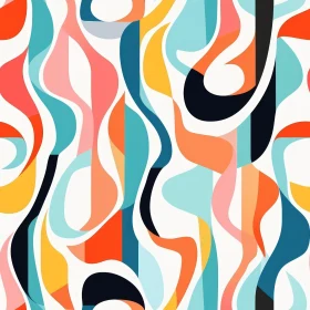 Colorful Waves and Stripes Seamless Pattern