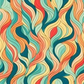 Colorful Waves Seamless Pattern - Energetic Design