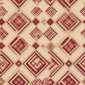 Red and Brown Square Pattern - Moroccan Tiles Inspiration