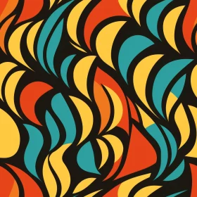 Retro 70s Overlapping Shapes Pattern