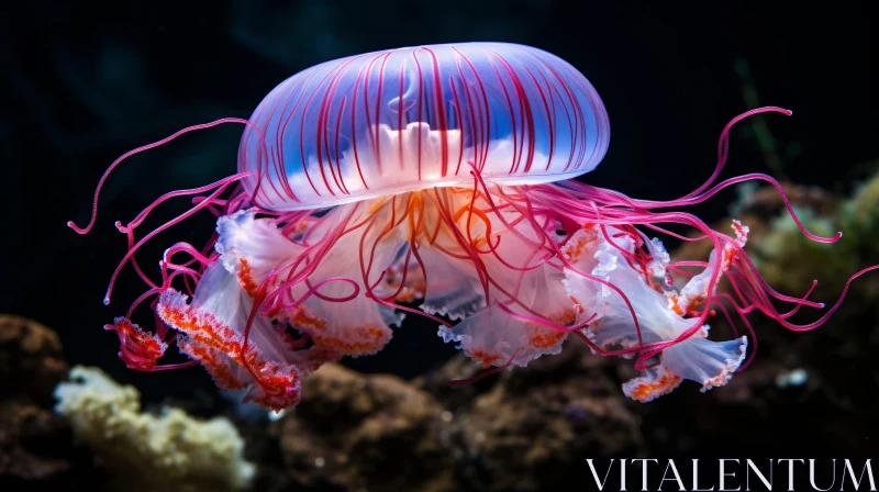 Transparent Jellyfish in Aquarium AI Image