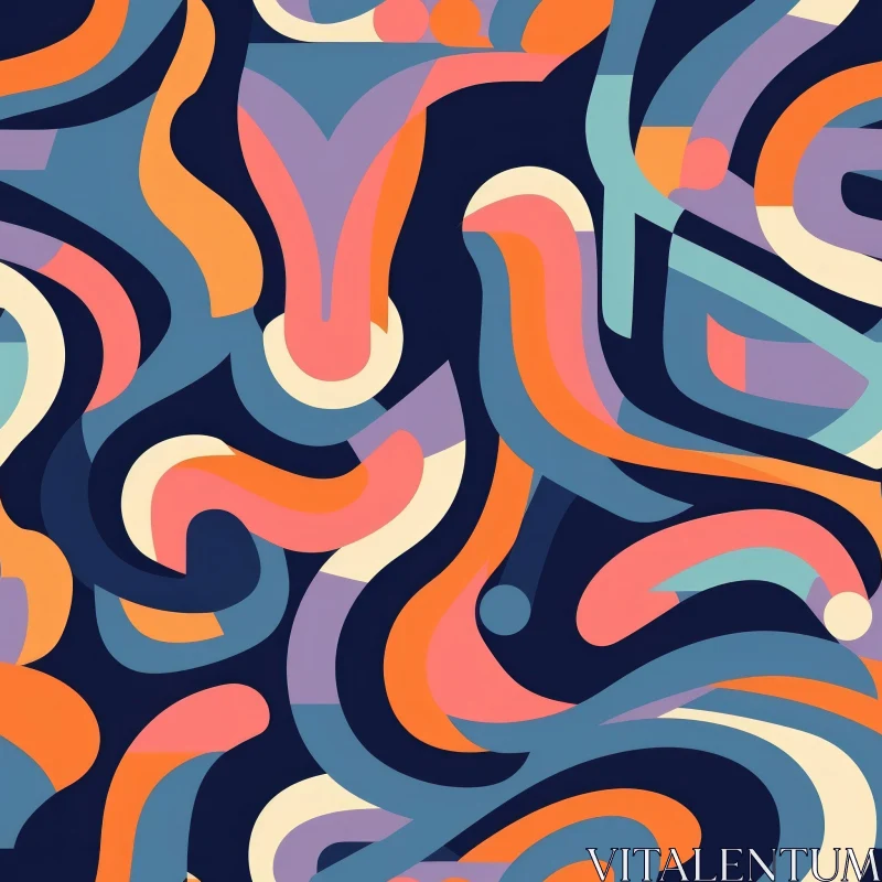 Vibrant Abstract Painting with Organic Shapes AI Image