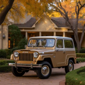 Captivating Brown Jeep in Midcentury Modern Style