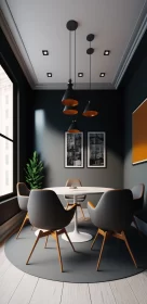 Captivating Business Conference Room with Black Walls and Gray Chairs
