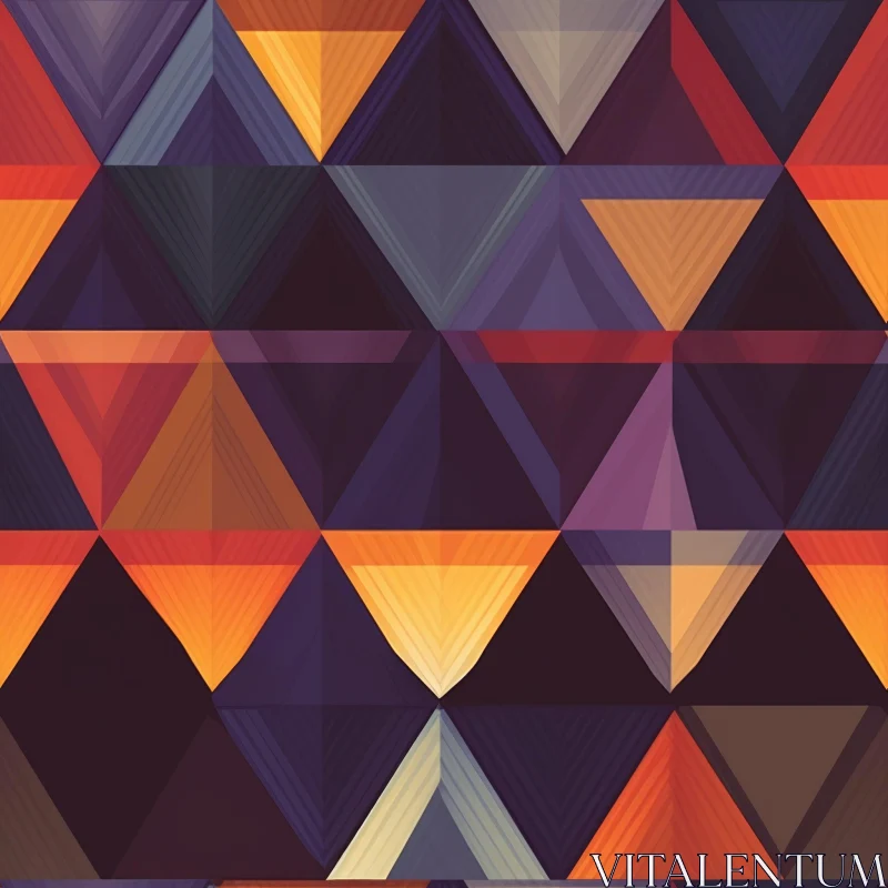 Dynamic Triangle Pattern in Blue, Purple, and Orange AI Image