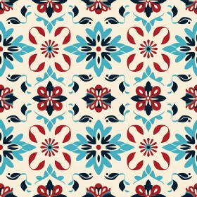 Floral Star Pattern on Cream Background