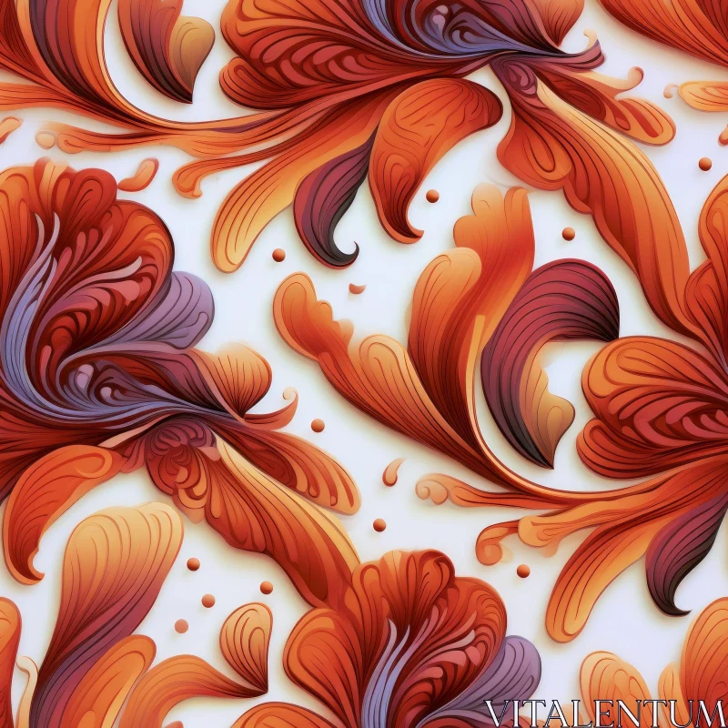 Intricate Floral Pattern on White Background AI Image