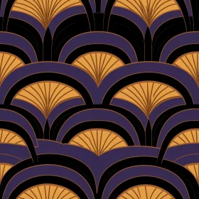 Art Deco Leaves Geometric Seamless Pattern