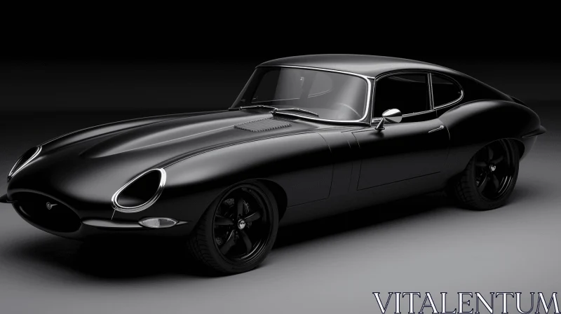 Captivating Jaguar Etype 3D Model: Gothic Dark and Moody Tones AI Image