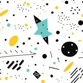 Cheerful Memphis Style Geometric Pattern