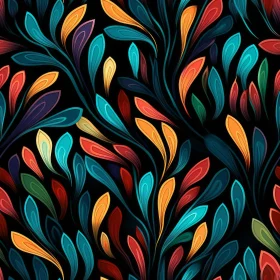 Colorful Feathers Seamless Pattern on Black Background