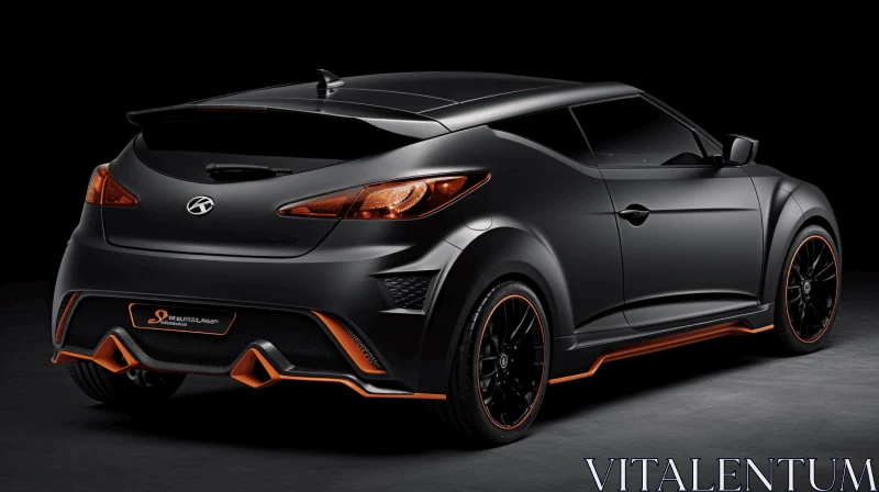 Hyundai Concept Car: Dark Black and Orange Captivating Design AI Image
