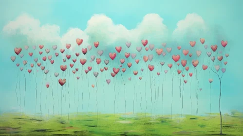 Romantic Sky Balloons Painting
