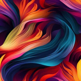 Vivid Abstract Painting - Dynamic Swirling Colors