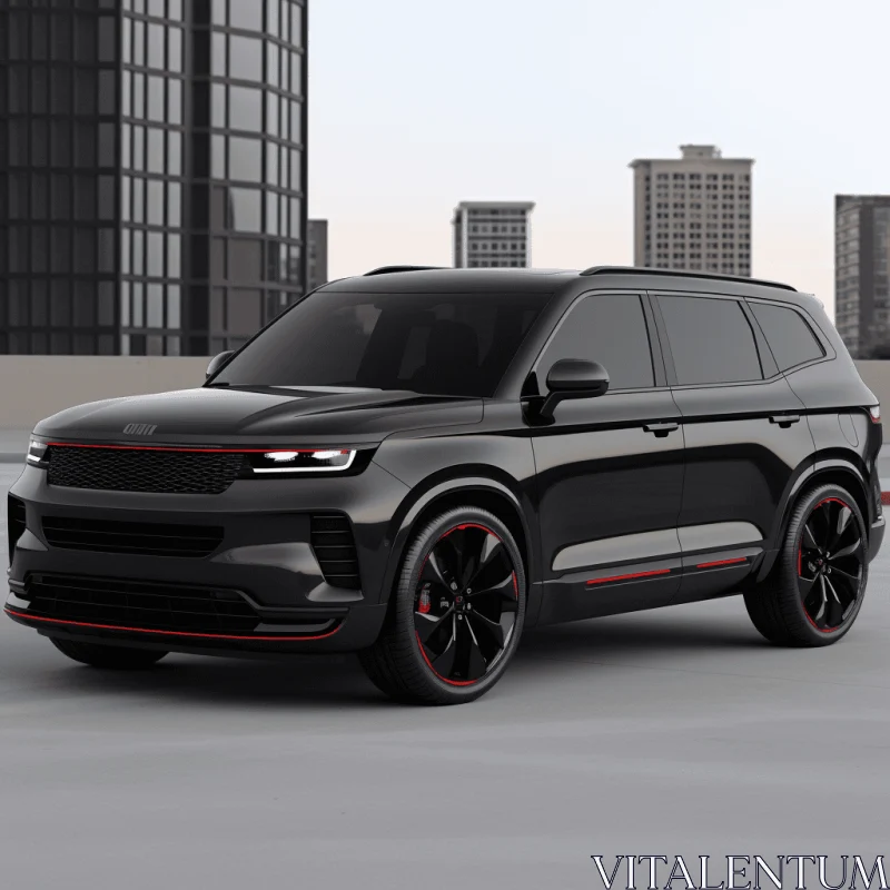 AI ART 2020 GMC Trailed SUV: Classical Elegance in Black and Red