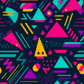 Bright Geometric Shapes Vector Pattern