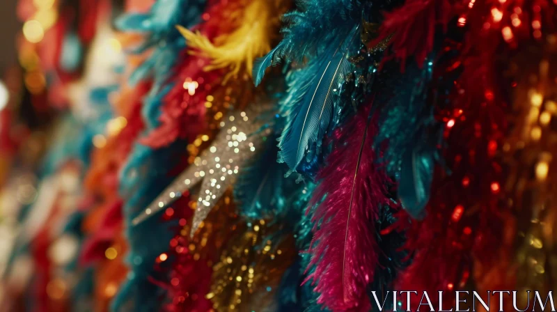 AI ART Colorful Feathers and Tinsel Close-Up | Artistic Photography